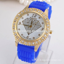 Silikon Armband Armbanduhr Kristall Uhr Uhr